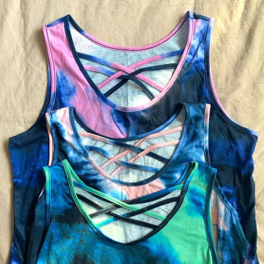 SHEIN Tye-Dye Tank Tops [SET OF 4] , Size Small